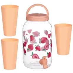 B&M Drinks Dispenser - Strawberries -Cheap A Fresh Garden Store 394274 fruit print dispenser strawberry