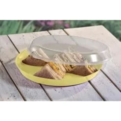 B&M Food Tray With Clear Lid - Yellow -Cheap A Fresh Garden Store 394984 food tray with clear lid yellow