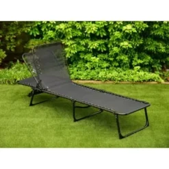 Vancouver Premium 3 Position Folding Relaxer Bed - Black -Cheap A Fresh Garden Store 395731 vancouver premium 3 position folding relaxer bed 2