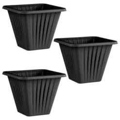 Square Planter 3pk - Black -Cheap A Fresh Garden Store 397062 3 pack square planters black group