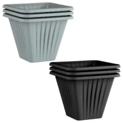 Square Planter 3pk - Black -Cheap A Fresh Garden Store 397062 397063 3 pack square planters group
